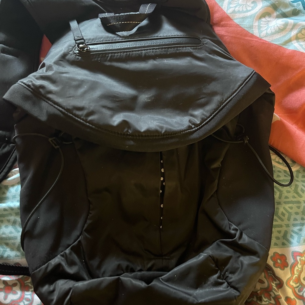 Lululemon Black Backpack with Front Zipper Pocket